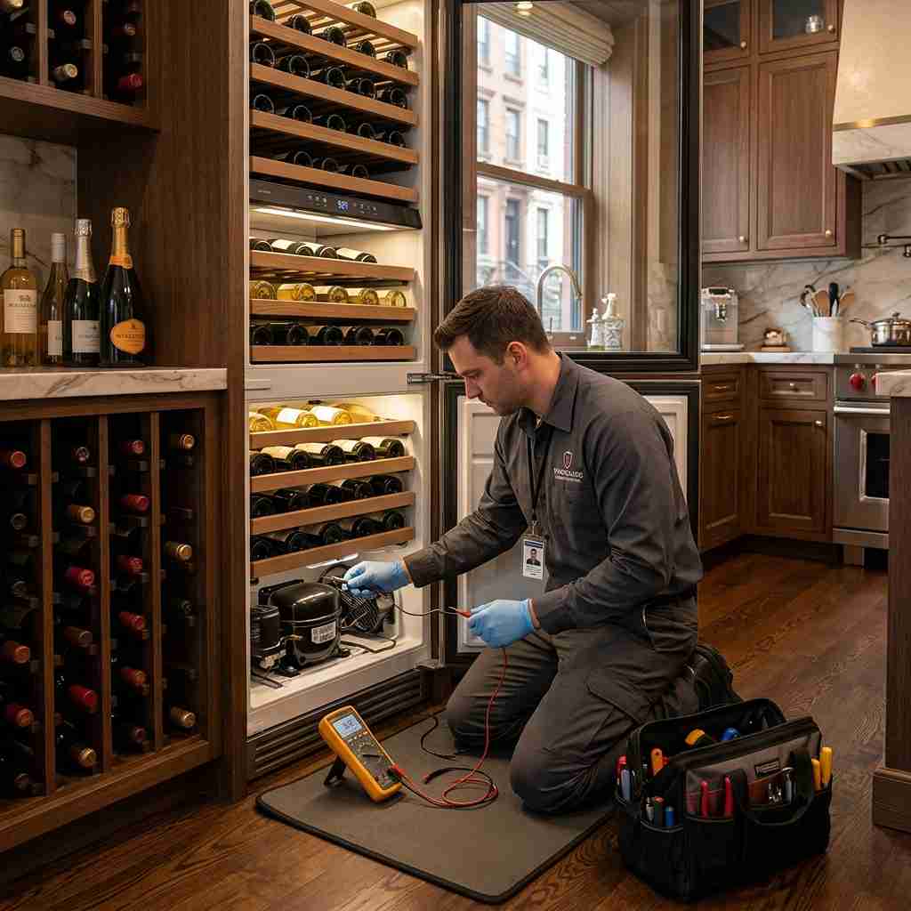 Fixvero Wine Cooler Repair Technician Servicing Upper West Side Home Bar